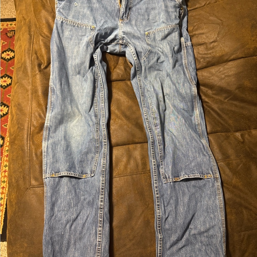 Men's double knee denim Carhartt logger pants 34x34